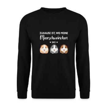 Weltbeste Meerschweinchen Mama Meerschwein - Unisex Pullover - Schwarz - Vorne - Alina (178cm) & Michal (187cm)