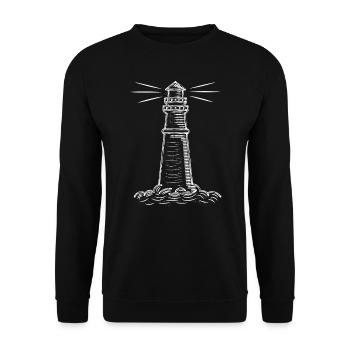 Lighthouse North Sea Baltic Sea coast north - Unisex Sweatshirt - black - Front - Alina (178cm) & Michal (187cm)