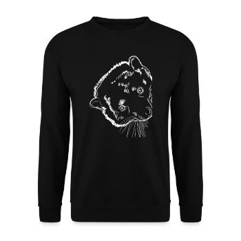 Lustiger Marderbär Binturong - Unisex Pullover - Schwarz - Vorne - Alina (178cm) & Michal (187cm)