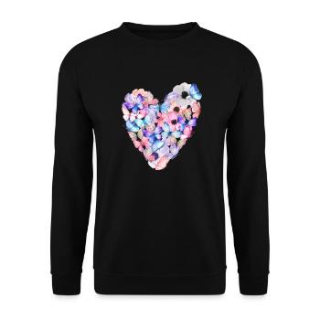 Schmetterlingsherz - Unisex Pullover - Schwarz - Vorne - Alina (178cm) & Michal (187cm)
