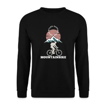 Mountain Bike Downhill - Unisex Sweatshirt - black - Front - Alina (178cm) & Michal (187cm)