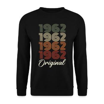 1962 Original Vintage Geburtstagsgeschenk 1962 - Unisex Pullover - Schwarz - Vorne - Alina (178cm) & Michal (187cm)