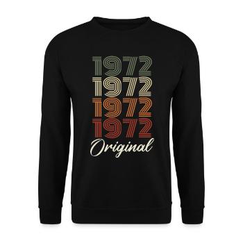 1972 Original Vintage Geburtstagsgeschenk 1972 - Unisex Pullover - Schwarz - Vorne - Alina (178cm) & Michal (187cm)