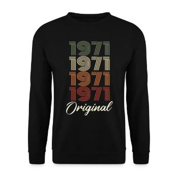 1971 Cadeau D'anniversaire Vintage Original 1971 - Sweat-shirt Unisexe - noir - Devant - Alina (178cm) & Michal (187cm)