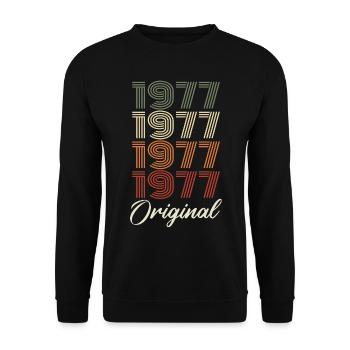 1977 Original Vintage Birthday Gift 1977 - Unisex Sweatshirt - black - Front - Alina (178cm) & Michal (187cm)