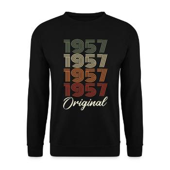 1957 Cadeau D'anniversaire Vintage Original 1957 - Sweat-shirt Unisexe - noir - Devant - Alina (178cm) & Michal (187cm)