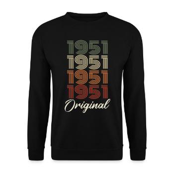 1951 Original Vintage Birthday Gift 1951 - Unisex Sweatshirt - black - Front - Alina (178cm) & Michal (187cm)
