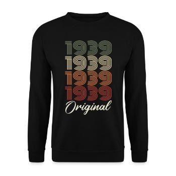 1939 Original Vintage Birthday Gift 1939 - Unisex Sweatshirt - black - Front - Alina (178cm) & Michal (187cm)