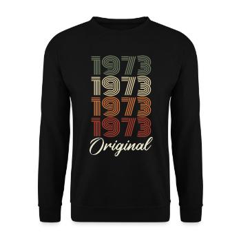 1973 Cadeau D'anniversaire Vintage Original 1973 - Sweat-shirt Unisexe - noir - Devant - Alina (178cm) & Michal (187cm)