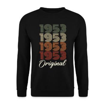1953 Original Vintage Birthday Gift 1953 - Unisex Sweatshirt - black - Front - Alina (178cm) & Michal (187cm)