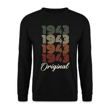 1943 Cadeau D'anniversaire Vintage Original 1943 - Sweat-shirt Unisexe - noir - Devant - Alina (178cm) & Michal (187cm)
