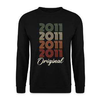 2011 Original Vintage Geburtstagsgeschenk 2011 - Unisex Pullover - Schwarz - Vorne - Alina (178cm) & Michal (187cm)