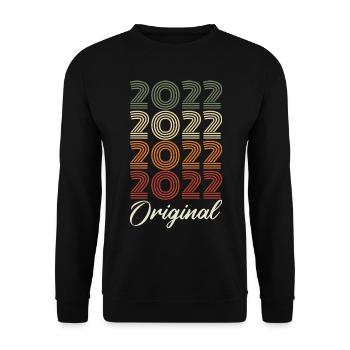 2022 Cadeau D'anniversaire Vintage Original 2022 - Sweat-shirt Unisexe - noir - Devant - Alina (178cm) & Michal (187cm)