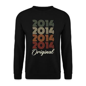 2014 Cadeau D'anniversaire Vintage Original 2014 - Sweat-shirt Unisexe - noir - Devant - Alina (178cm) & Michal (187cm)