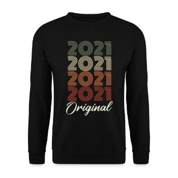 2021 Original Vintage Geburtstagsgeschenk 2021 - Unisex Pullover - Schwarz - Vorne - Alina (178cm) & Michal (187cm)