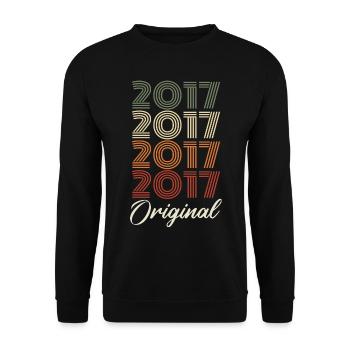 2017 Cadeau D'anniversaire Vintage Original 2017 - Sweat-shirt Unisexe - noir - Devant - Alina (178cm) & Michal (187cm)