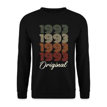 1993 Cadeau D'anniversaire Vintage Original 1993 - Sweat-shirt Unisexe - noir - Devant - Alina (178cm) & Michal (187cm)
