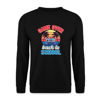 Game Over back to School Gamer - Unisex Sweatshirt - black - Front - Alina (178cm) & Michal (187cm)