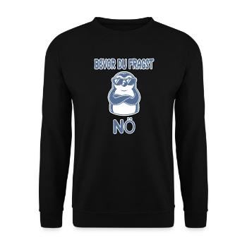 Before you ask no Funny Penguin - Unisex Sweatshirt - black - Front - Alina (178cm) & Michal (187cm)