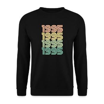 1995 Retro Jahrgang Geburt - Unisex Pullover - Schwarz - Vorne - Alina (178cm) & Michal (187cm)