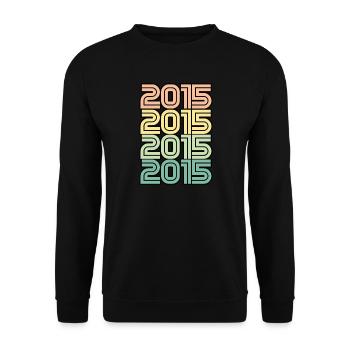 2015 Retro Jahrgang Geburt - Unisex Pullover - Schwarz - Vorne - Alina (178cm) & Michal (187cm)