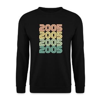 2005 Retro Jahrgang Geburt - Unisex Pullover - Schwarz - Vorne - Alina (178cm) & Michal (187cm)