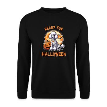 Ready for Halloween with Poodle - Unisex Sweatshirt - black - Front - Alina (178cm) & Michal (187cm)