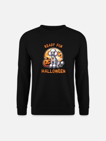 Bereit fur Halloween mit Pudel - Unisex Pullover - Schwarz