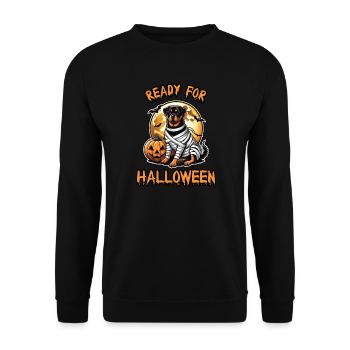 Ready for Halloween Rottweiler Mummy - Unisex Sweatshirt - black - Front - Alina (178cm) & Michal (187cm)