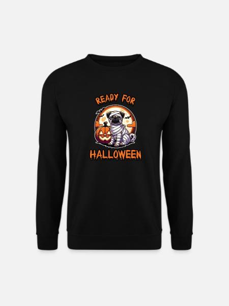 Bereit fur Halloween Lustiger Mops - Unisex Pullover - Schwarz