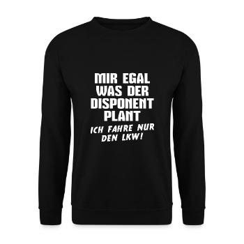 Fernfahrer Ich fahre nur LKW Fahrer Geschenk - Unisex Pullover - Schwarz - Vorne - Alina (178cm) & Michal (187cm)