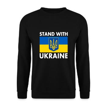 Stand with ukraine - Unisex Pullover - Schwarz - Vorne - Alina (178cm) & Michal (187cm)