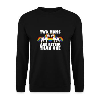 Deux mamans are better than one Gay Pride Licorne Gay - Sweat-shirt Unisexe - noir - Devant - Alina (178cm) & Michal (187cm)