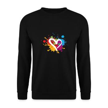 Heart,Colorful,Blobs,Color blobs,Colorful - Unisex Sweatshirt - black - Front - Alina (178cm) & Michal (187cm)