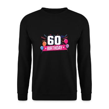 Idée de cadeau pour la bannière du 60e anniversaire - Sweat-shirt Unisexe - noir - Devant - Alina (178cm) & Michal (187cm)