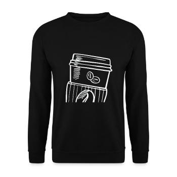 Tasse à café Café à emporter - Sweat-shirt Unisexe - noir - Devant - Alina (178cm) & Michal (187cm)