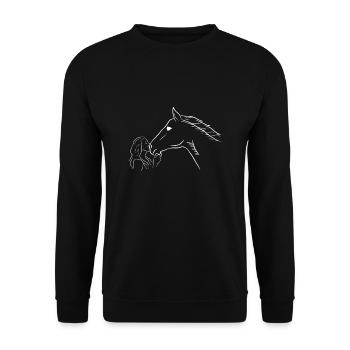 Amoureux des chevaux Cheval Embrasser les chevaux - Sweat-shirt Unisexe - noir - Devant - Alina (178cm) & Michal (187cm)