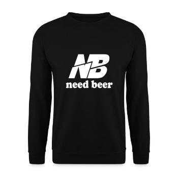 Alkohol Sprüche Need Beer Brauche Bier - Unisex Pullover - Schwarz - Vorne - Alina (178cm) & Michal (187cm)