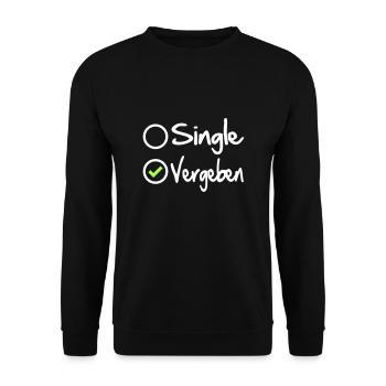 Ehefrau Ehemann Vergeben Verheiratet besetzt - Unisex Pullover - Schwarz - Vorne - Alina (178cm) & Michal (187cm)