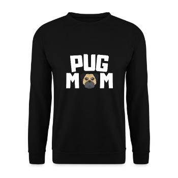 Mops Mama Hunde Haustier Muttertag Geschenk Mops - Unisex Pullover - Schwarz - Vorne - Alina (178cm) & Michal (187cm)