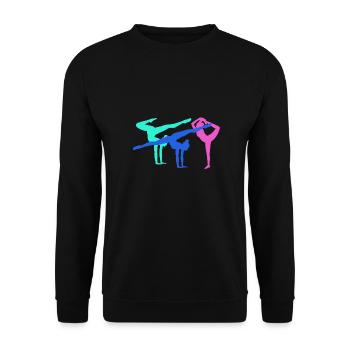 Gymnast, yoga, sports, exercises, dancing, gymnastics - Unisex Sweatshirt - black - Front - Alina (178cm) & Michal (187cm)