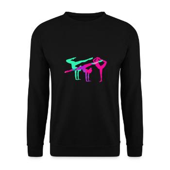Gymnast, yoga, sports, exercises, dancing, gymnastics - Unisex Sweatshirt - black - Front - Alina (178cm) & Michal (187cm)