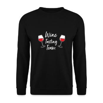 Wine Tasting Team Winery Alcohol Lover Gift - Unisex Sweatshirt - black - Front - Alina (178cm) & Michal (187cm)