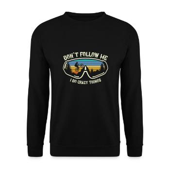 Mountainbike Downhill don’t follow me VTT cadeau - Sweat-shirt Unisexe - noir - Devant - Alina (178cm) & Michal (187cm)