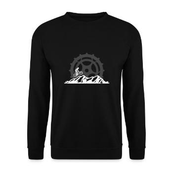 Mountainbike MTB Biking Extremsport Biker Geschenk - Unisex Pullover - Schwarz - Vorne - Alina (178cm) & Michal (187cm)