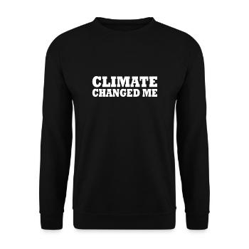 Climate changed me - Unisex Pullover - Schwarz - Vorne - Alina (178cm) & Michal (187cm)