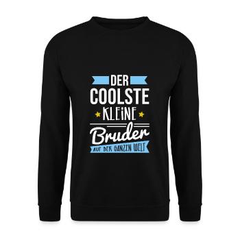 DER COOLSTE KLEINE BRUDER AUF DER GANZEN WELT - Unisex Pullover - Schwarz - Vorne - Alina (178cm) & Michal (187cm)