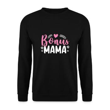 Bonus Maman Meilleure Belle-Mère Famille d’accueil Fête des Mères - Sweat-shirt Unisexe - noir - Devant - Alina (178cm) & Michal (187cm)