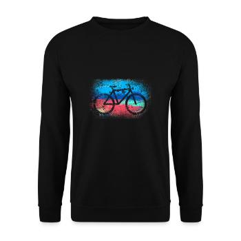 Bicycle,vintage,illustration,colorful,retro - Unisex Sweatshirt - black - Front - Alina (178cm) & Michal (187cm)