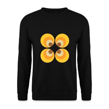 70s Flower Pattern Retro Hippie Flowers Power - Unisex Sweatshirt - black - Front - Alina (178cm) & Michal (187cm)